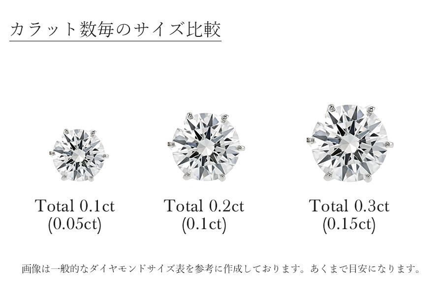ダイヤモンド ピアス 0.2ct(Total) E～H VS1～SI2 GOOD プラチナ 中央 ...